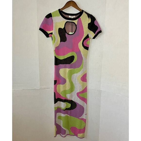 NWT Urban Outfitters Another Girl Size XS Midi Dress - Knit Retro 100% Cotton - Picture 2 of 8